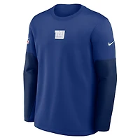 Men's Nike Royal New York Giants Sideline Coach Therma-FIT Long Sleeve T-Shirt