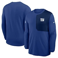 Maillot à manches longues Nike Royal New York Giants Sideline Coach UV Dri-FIT pour homme
