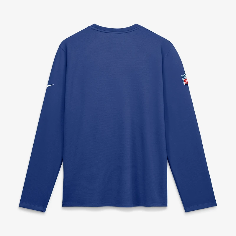 Men's Nike  Royal New York Giants Sideline Coaches UV Dri-FIT Long Sleeve Shirt