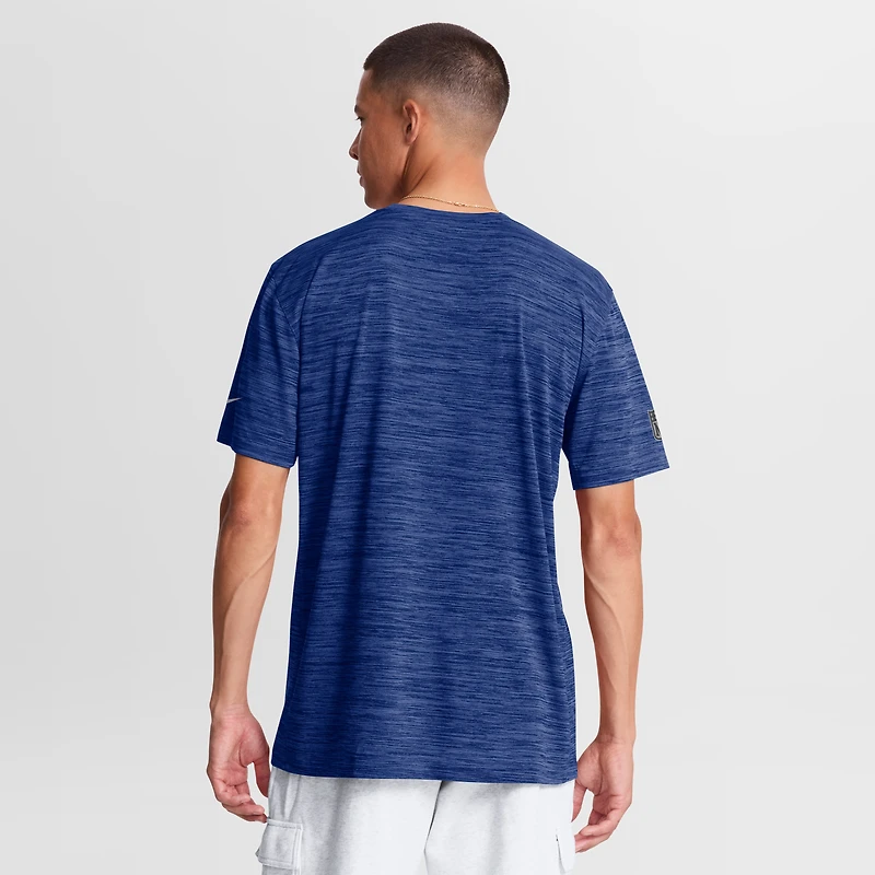 T-shirt Nike Royal New York Giants Sideline Double Covered Dri-FIT Velocity pour homme