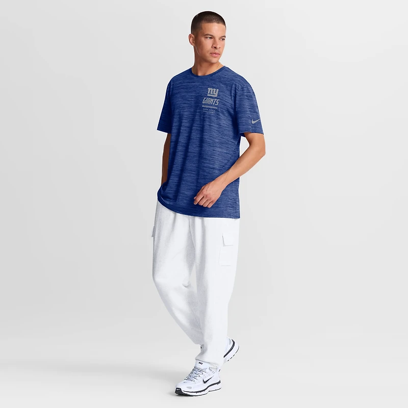 T-shirt Nike Royal New York Giants Sideline Double Covered Dri-FIT Velocity pour homme