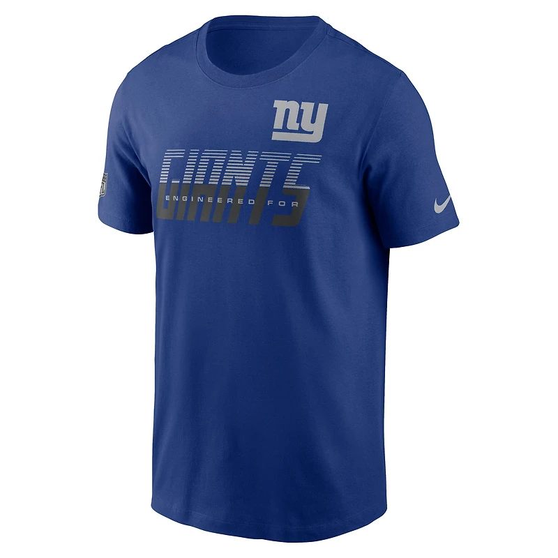 T-shirt Nike Dri-FIT bleu royal pour homme, New York Giants, en tenue de match