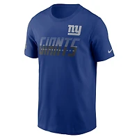 T-shirt Nike Dri-FIT bleu royal pour homme, New York Giants, en tenue de match