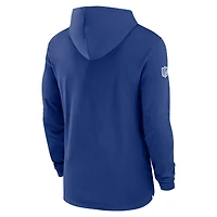 T-shirt à capuche Nike Royal New York Giants Sideline Performance manches longues pour homme