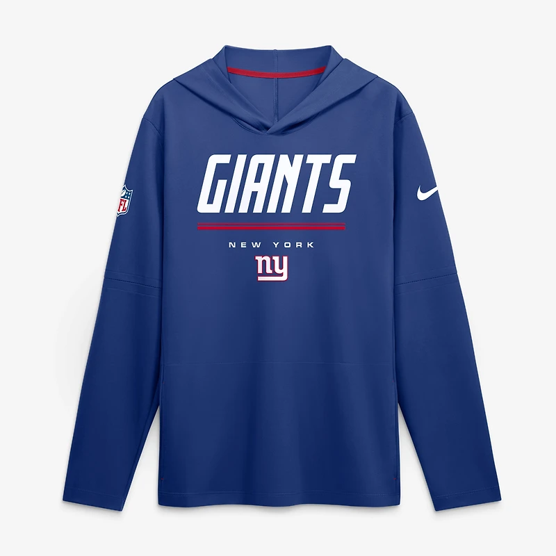 Men's Nike  Royal New York Giants Sideline Lightweight Long Sleeve Hooded Dri-FIT Top