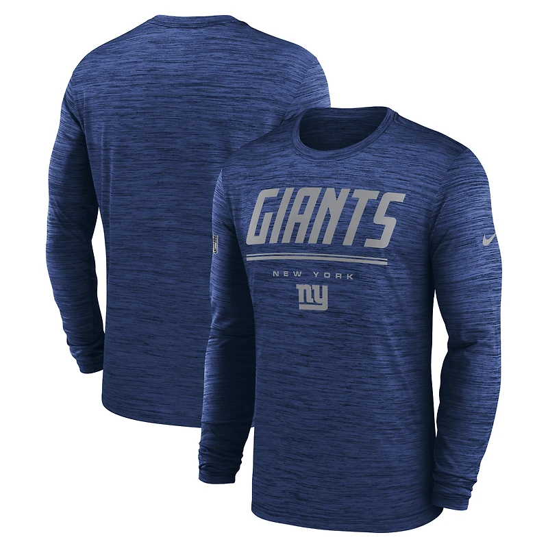 Men's Nike Royal New York Giants Sideline Offensive Transition Velocity Dri-FIT Long Sleeve T-Shirt