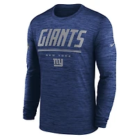 Men's Nike Royal New York Giants Sideline Offensive Transition Velocity Dri-FIT Long Sleeve T-Shirt