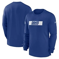 T-shirt à manches longues Nike Royal New York Giants Sideline Player Performance pour homme