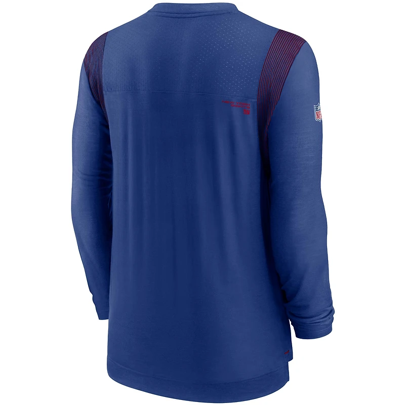 T-shirt à manches longues Nike Royal New York Giants Sideline Player UV Performance pour homme