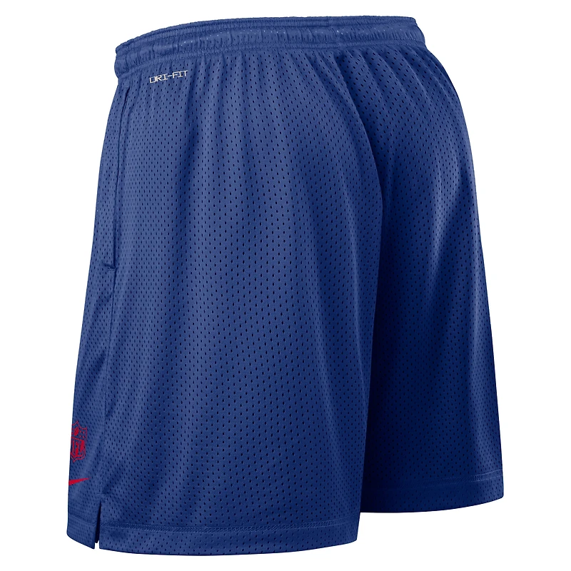 Short réversible Nike Royal New York Giants Sideline Dri-FIT pour homme