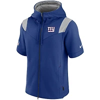 Men's Nike Royal New York Giants Sideline Showout Short Sleeve Full-Zip Hoodie