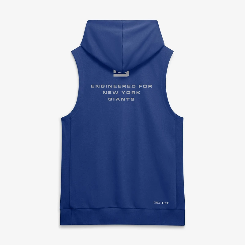 Sweat à capuche sans manches Nike Royal New York Giants Sideline Standard Issue Dri-FIT pour homme