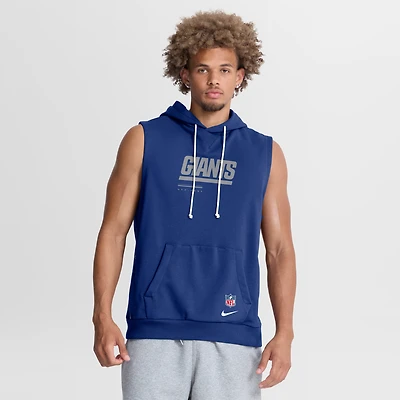 Sweat à capuche sans manches Nike Royal New York Giants Sideline Standard Issue Dri-FIT pour homme