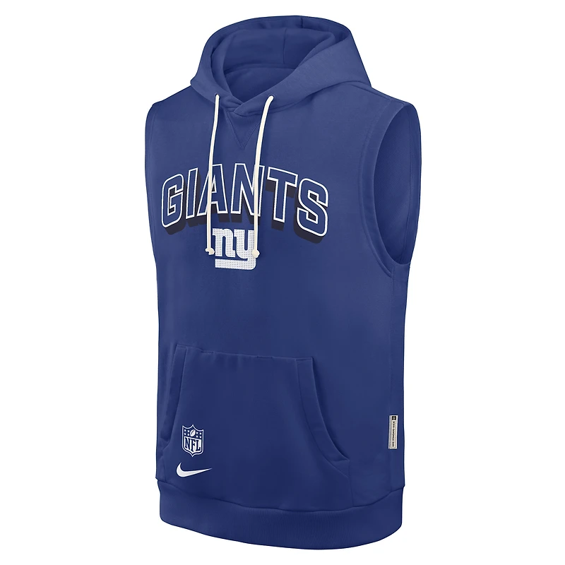 Sweat à capuche sans manches Nike Royal New York Giants Sideline Standard Issue Dri-FIT pour homme