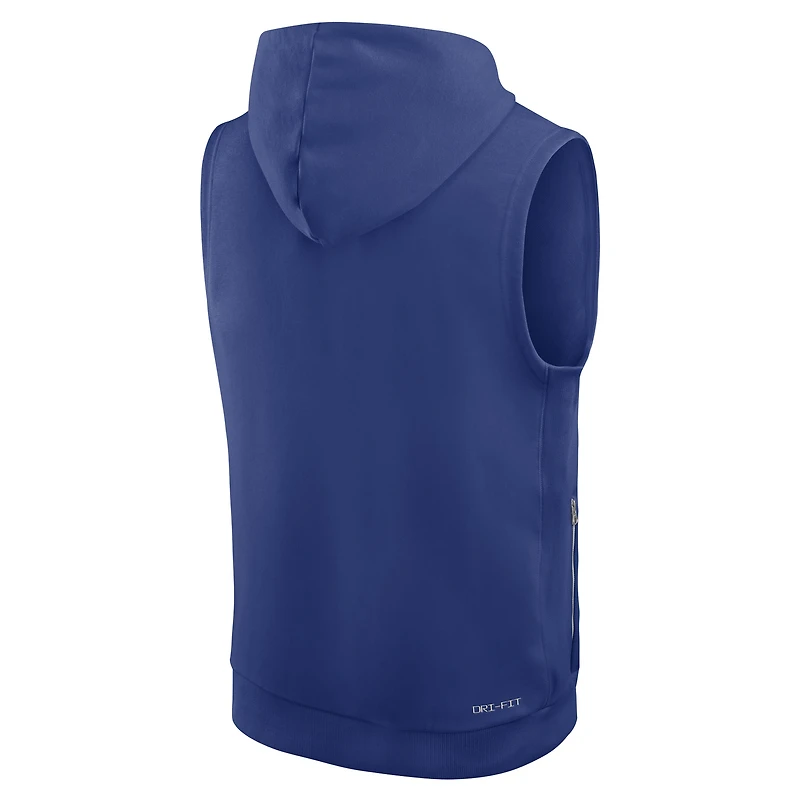 Sweat à capuche sans manches Nike Royal New York Giants Sideline Standard Issue Dri-FIT pour homme