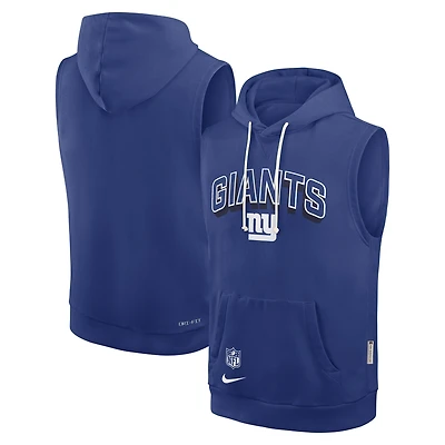 Sweat à capuche sans manches Nike Royal New York Giants Sideline Standard Issue Dri-FIT pour homme