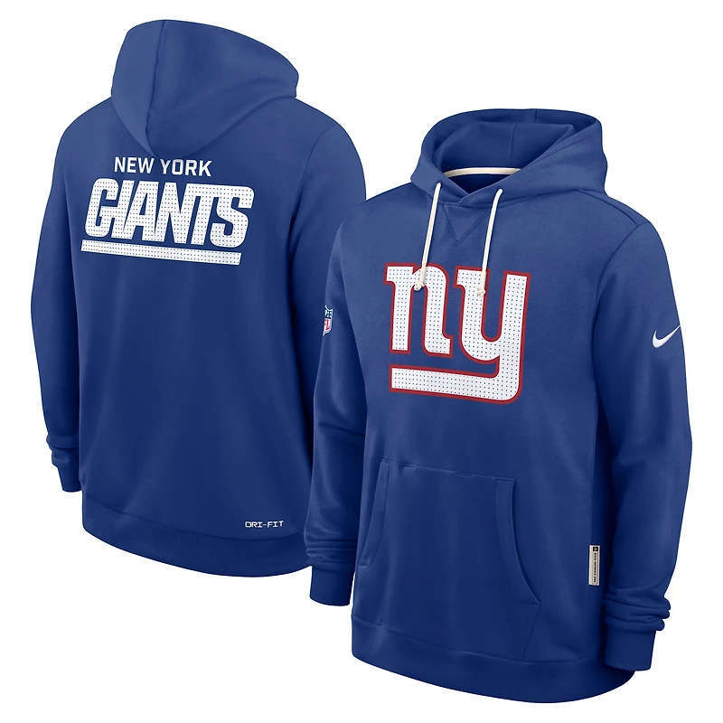 Sweat à capuche Nike Royal New York Giants Sideline Standard Issue Initial Home Dri-FIT pour homme
