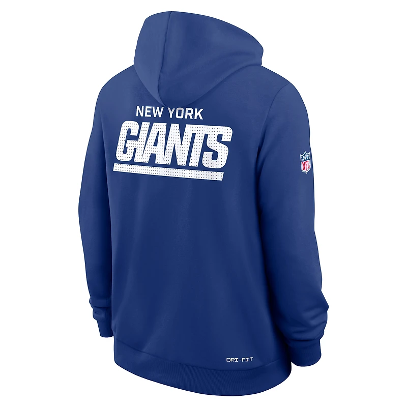 Sweat à capuche Nike Royal New York Giants Sideline Standard Issue Initial Home Dri-FIT pour homme