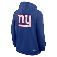 Sweat à capuche Nike Royal New York Giants Sideline Standard Issue Utility Player Dri-FIT entièrement zippé pour homme