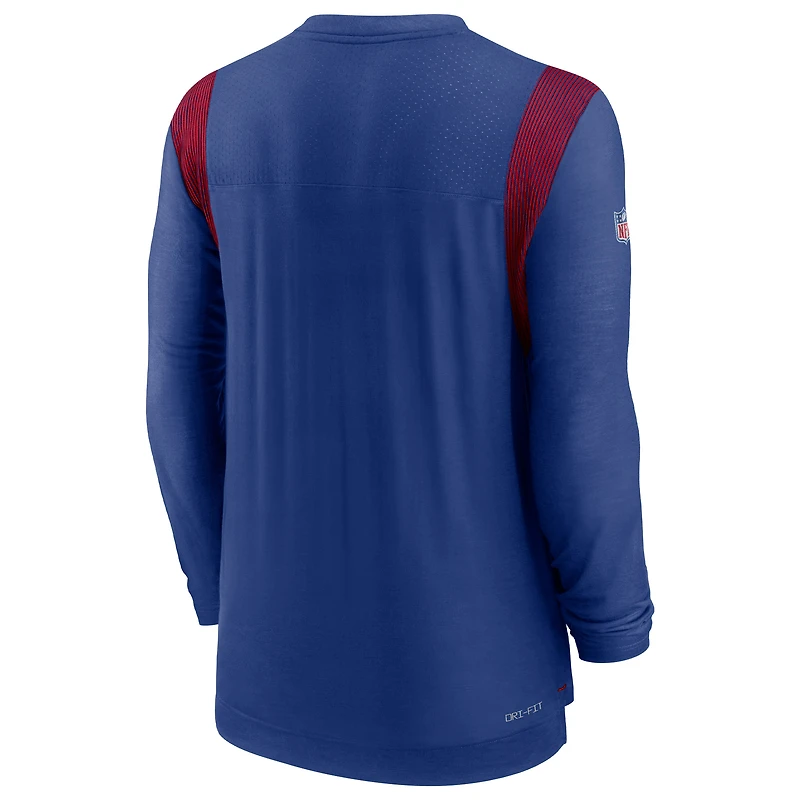 T-shirt à manches longues Nike Royal New York Giants Sideline Tonal Logo Performance Player pour homme