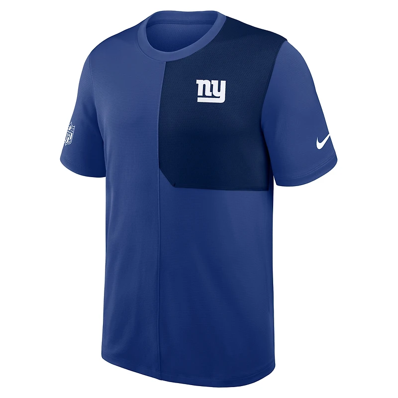 T-shirt d'entraîneur Nike Royal New York Giants Sideline UV Dri-Fit pour homme