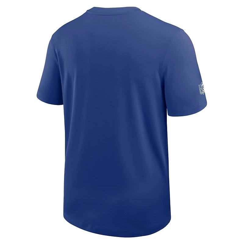 T-shirt d'entraîneur Nike Royal New York Giants Sideline UV Dri-Fit pour homme
