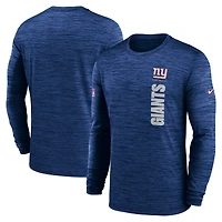 Men's Nike Royal New York Giants Sideline Velocity Dri-FIT Long Sleeve T-Shirt