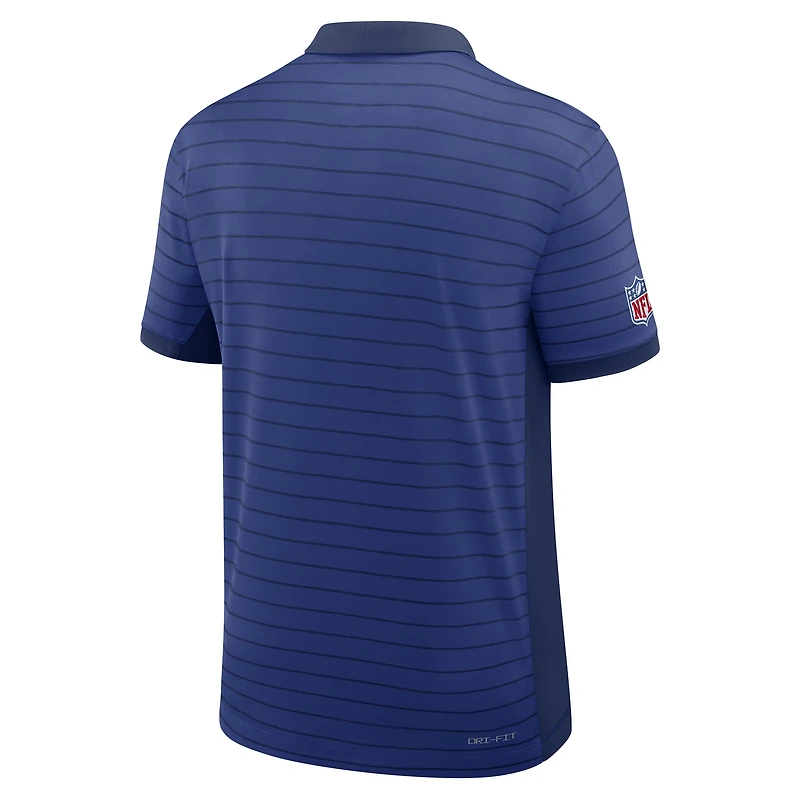 Polo Nike Royal New York Giants Sideline Victory Stripe Dri-FIT pour homme