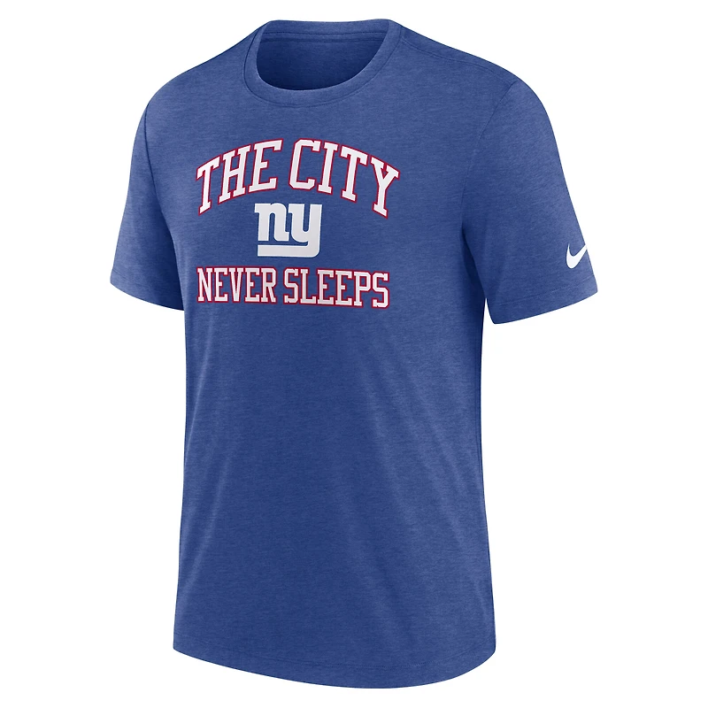 Men's Nike Royal New York Giants The City Never Sleeps Tri-Blend T-Shirt