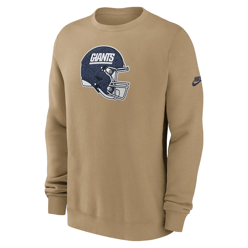 Sweat-shirt Nike Tan New York Giants Swing Pass Rewind Club pour homme