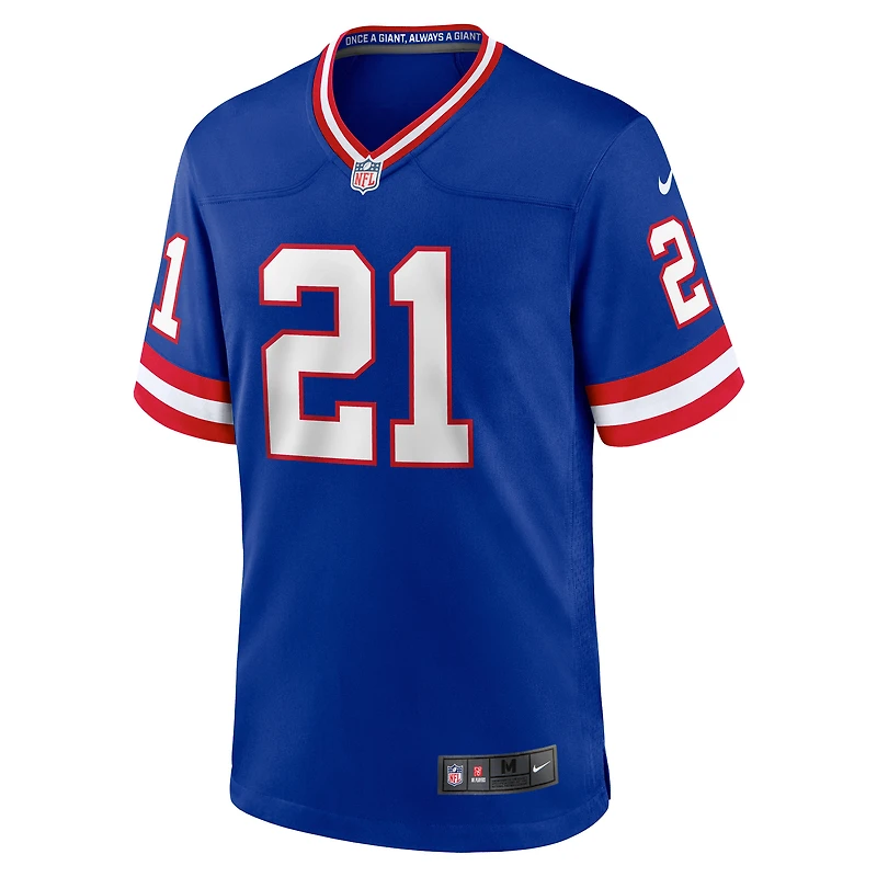 Maillot de match alternatif Nike Tiki Barber Royal pour homme, joueur retraité des New York Giants