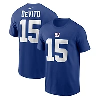 T-shirt Nike Tommy DeVito Royal New York Giants avec nom et numéro pour homme