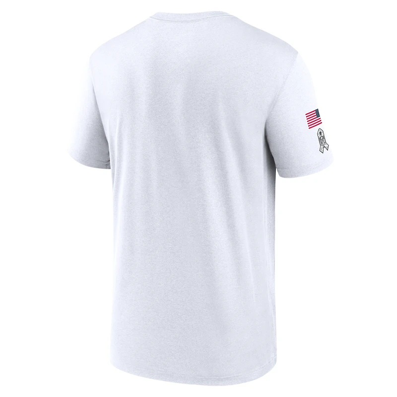 Men's Nike White New York Giants 2024 Salute To Service Legend Performance T-Shirt