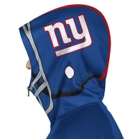 Veste de survêtement à capuche zippée Pro Player pour homme, bleu royal/rouge, New York Giants Helmet