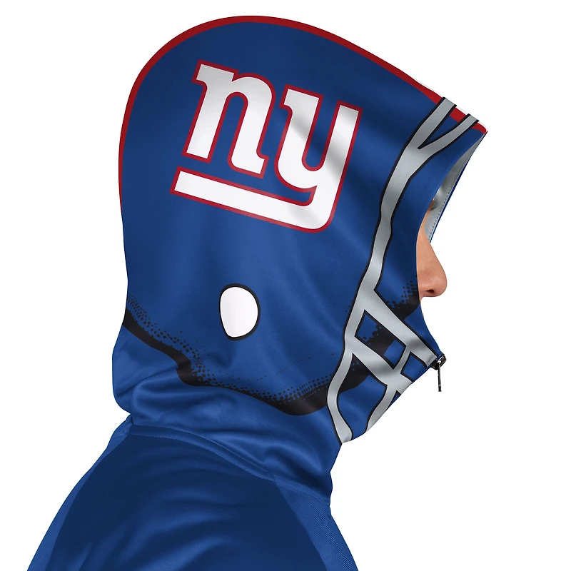 Men's Pro Player Royal/Red New York Giants Helmet Full-Zip Hooded Track Jacket