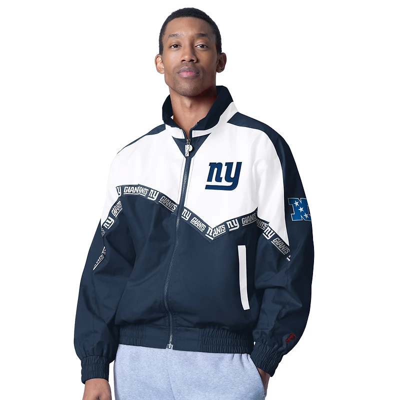 Men's Pro Player White/Navy New York Giants Tape II Lightweight Full-Zip Jacket
