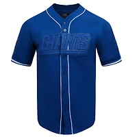 Men's Pro Standard Royal New York Giants Triple Tonal Mesh Button-Up Shirt