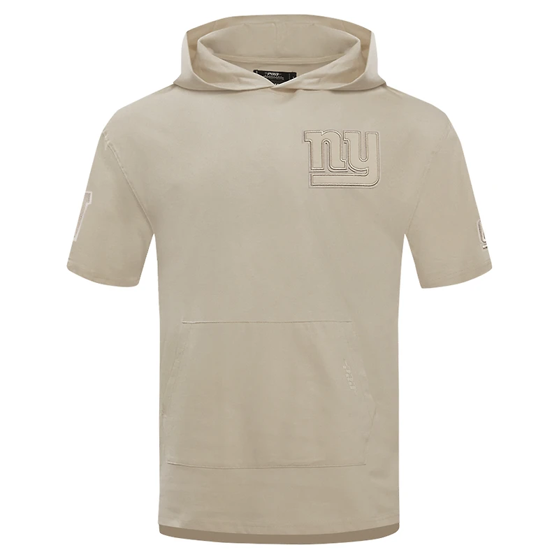 Men's Pro Standard Tan New York Giants Neutrals Capsule Short Sleeve Pullover Hoodie