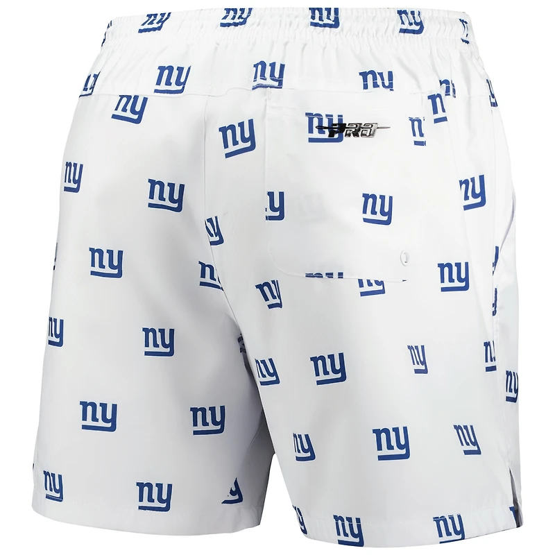 Men's Pro Standard  White New York Giants Allover Print Mini Logo Shorts