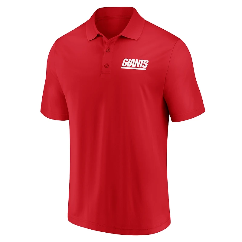 Lot de deux polos bleu royal/rouge pour homme des New York Giants