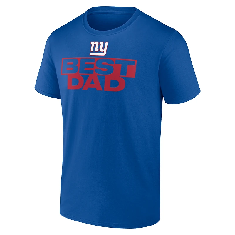 T-shirt pour homme Royal New York Giants « Meilleur papa » la fête des pères
