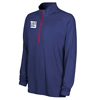 Men's Royal New York Giants Combine Authentic Raglan Quarter-Zip Top