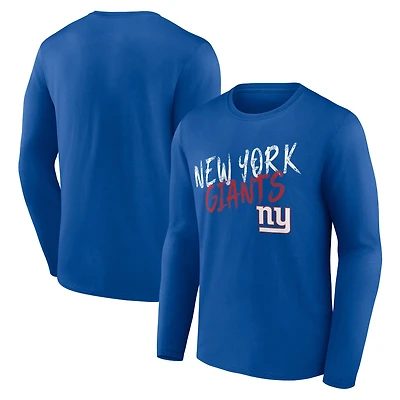 Men's Royal New York Giants Hustle Long Sleeve T-Shirt