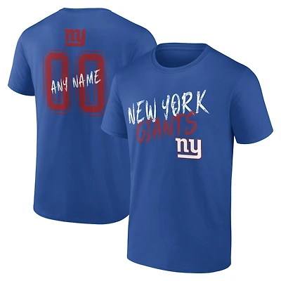 Men's  Royal New York Giants Hustle Personalized Name & Number T-Shirt