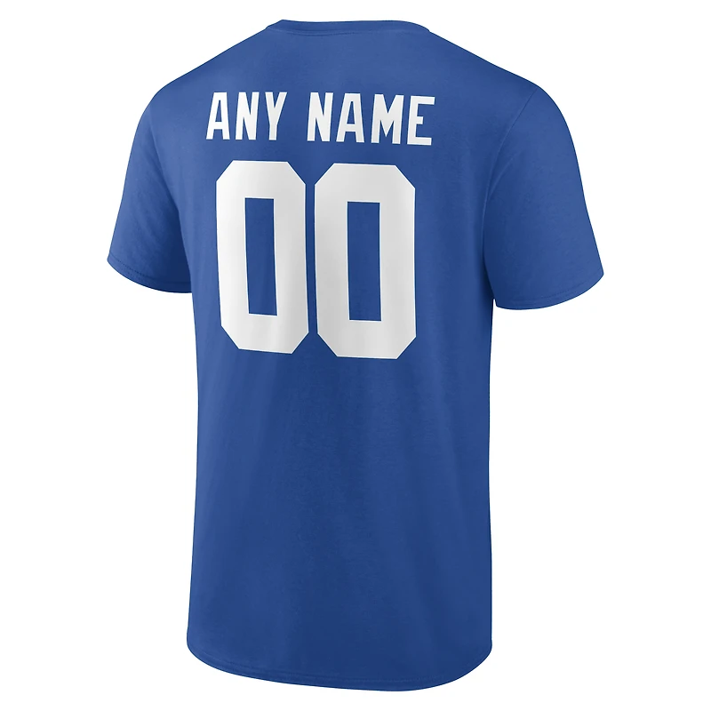 Men's Royal New York Giants Team Authentic Personalized Name & Number T-Shirt