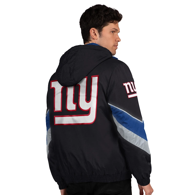 Men's Starter Black/Royal New York Giants Thursday Night Gridiron Full-Zip Jacket