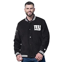 Veste universitaire noire en velours côtelé noir Starter pour homme des New York Giants