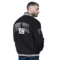 Veste universitaire noire en velours côtelé noir Starter pour homme des New York Giants