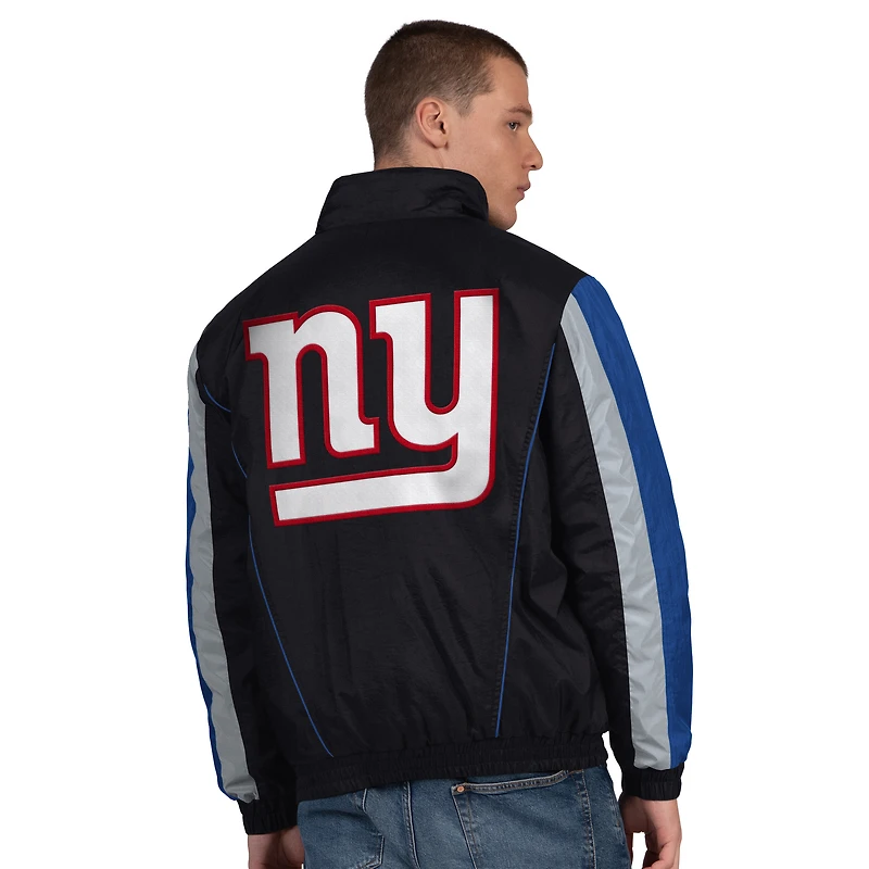 Men's Starter  Black New York Giants Thursday Night Gridiron Half-Zip Jacket