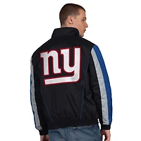 Men's Starter  Black New York Giants Thursday Night Gridiron Half-Zip Jacket